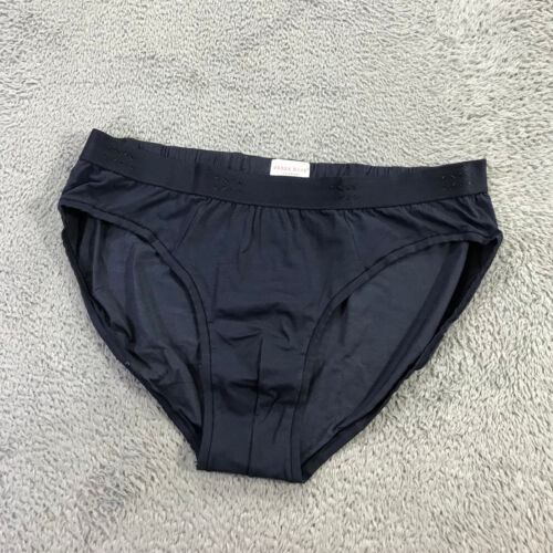 Derek Rose Brief Mens Large L Mid Brief Boxer Trunks Blue Navy Pima Cotton