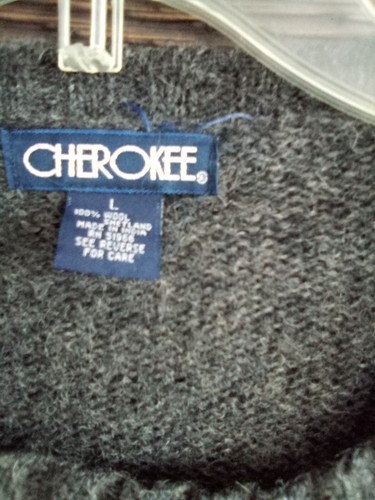 Cherokee großer Pullover aus 100 % Wolle grau - Bild 3 von 5