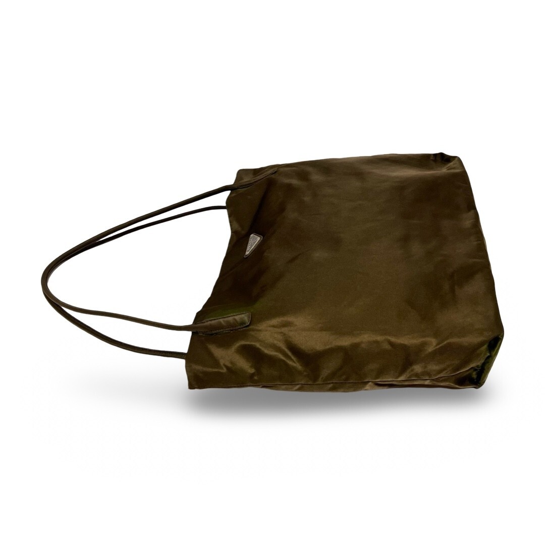 Auth PRADA Triangle Logo Nylon Tote Bag Brown | eBay