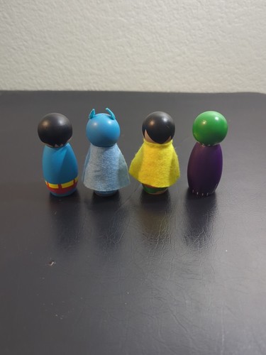Pottery Barn Kids DC Wood Figurine Set of 4 Superman, Batman, Robin, and Joker - Picture 6 of 6