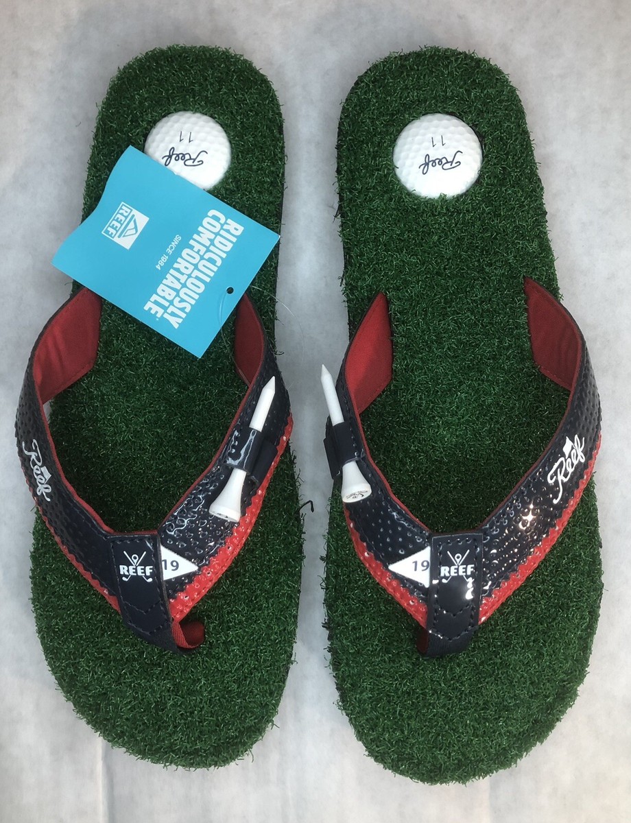 Reef Mulligan II Men’s Size 10, Golf Turf, Tee Holder, Bottle Opener, Unisex Reef Mulligan II Golf Flip Flops Turf Grass Tee Holder  main image 4