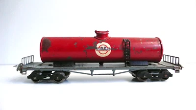 TRAINS LR ÉCHELLE "O" WAGON CITERNE "STANDARD" TÔLE Lg 23 cm ÉTAT DE JEU 1950 - Photo 1/4
