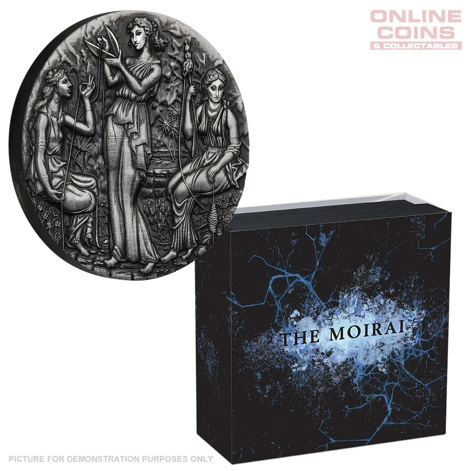 2025 Perth Mint Fate - The Moirai 2oz Silver Antiqued High Relief Coin