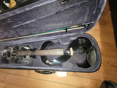 Stagg 4/4 S-Shaped Black Electric Violin Set w/ Soft Case & Headphones