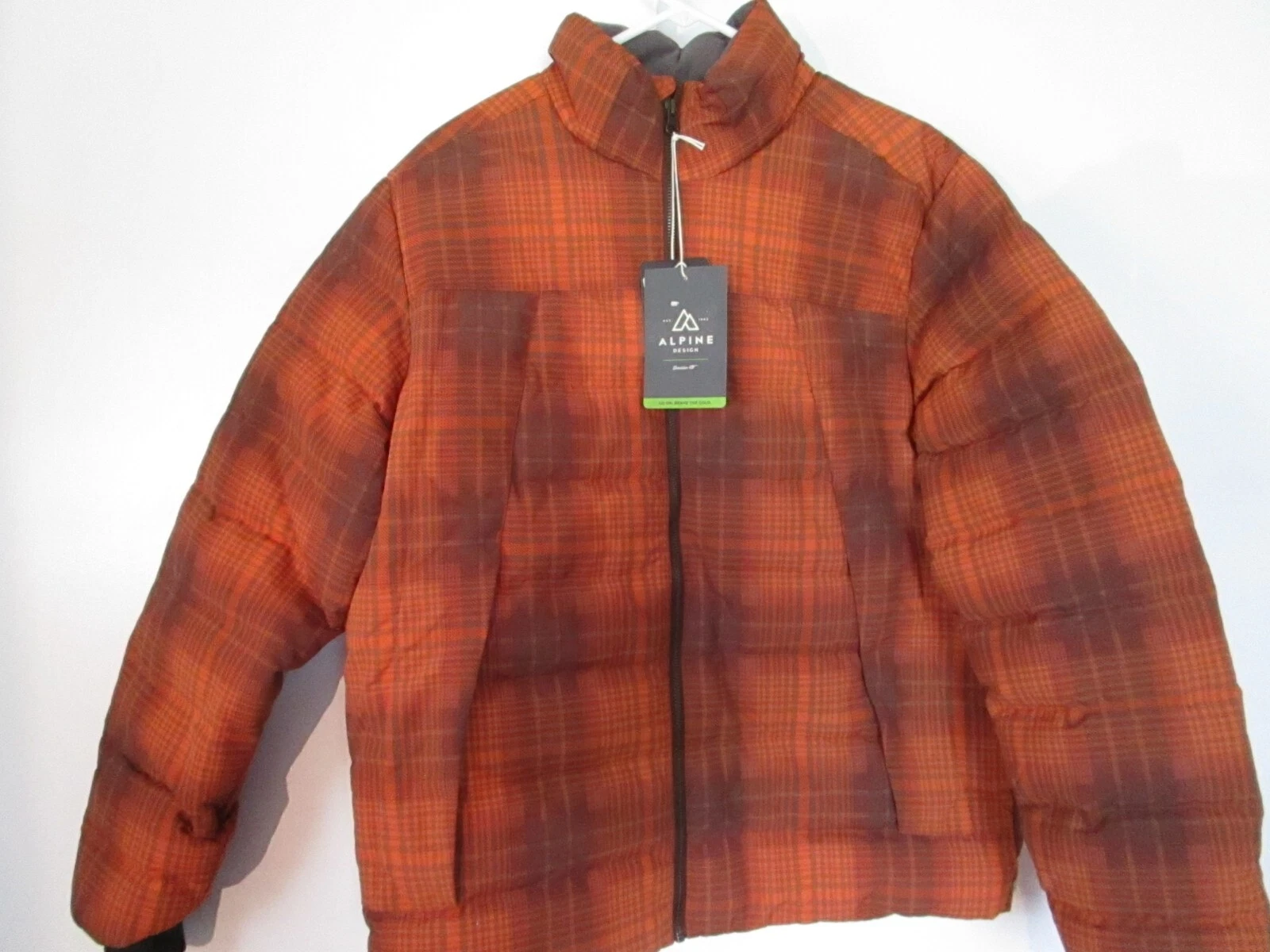 Alpine Design Mens Down Puffer Jacket Rustic Plaid Size Medium