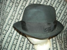 VTG 50S MENS 7 1/4 BLACK FELT FEDORA MACYS SAYBROOKE HAT