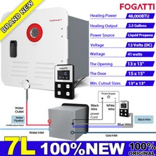 FOGATTI RV Tankless Water Heater Propane 2.5GPM 48,000BTU w/ 15"*15" Door DC 12V