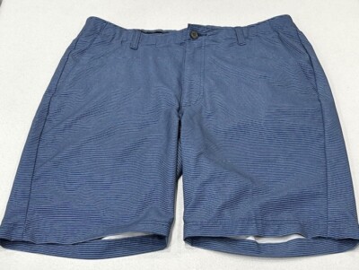 Pebble Beach Men's Dry Luxe Performance Flat Front Golf Shorts, Blue, Size 34
