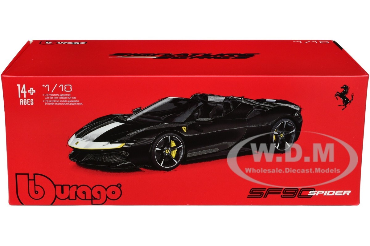 FERRARI SF90 SPIDER ASSETTO FIORANO BLACK 1/18 DIECAST MODEL