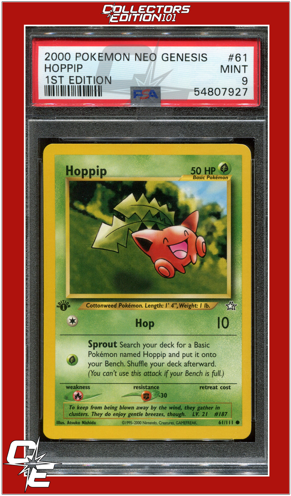 Neo Genesis 61 Hoppip 1st Edition PSA 9