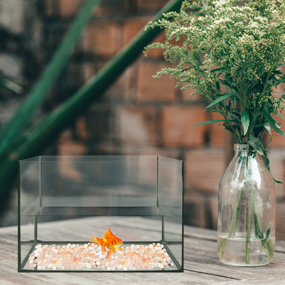 1 Set Delicate Aquarium Pebbles Glass Planter Natural Pebbles Aquarium