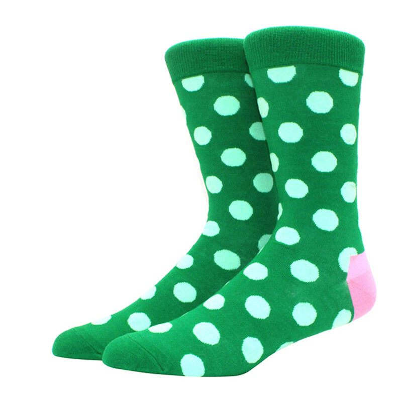 NEW Mens Cotton Socks Colorful Argyle Diamond Stripes Dots Dress Socks