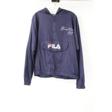 Fila Biella1911 hoodie Womens XL 1/2 Zip Long Sleeve Pullover Jacket Navy Blue