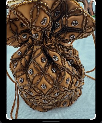 Potli Bag Boho Hand Embroidered Sequins Drawstring Bridal Bag Wedding Vintage