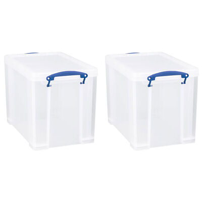 Really Useful Box 19L Storage Container with Lid and Clip Lock Handles, (2 Pack)
