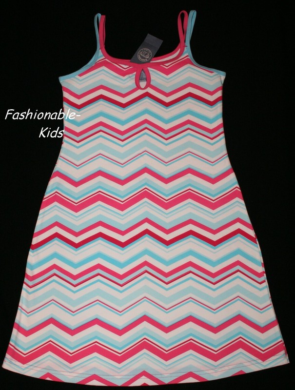 8 NWT PUMPKIN PATCH Pink Blue Striped Sundress Tank DRESS Girls 