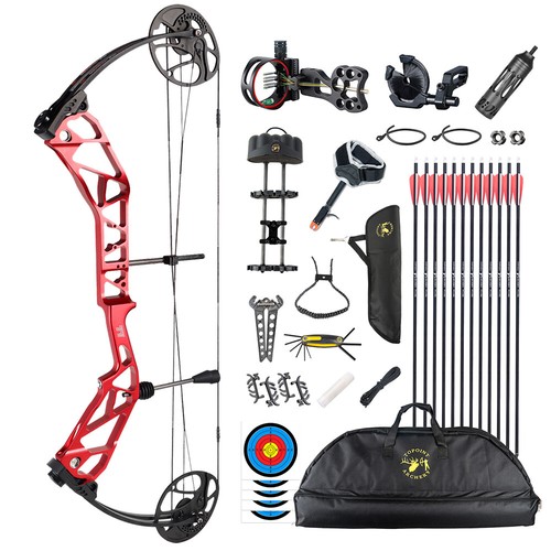 Pro Compound Bow Set 19-70lbs Arrows Adult Target Hunting Kit Archery Topoint - Picture 17 of 35