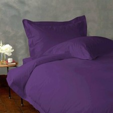 Queen Violet Solid 4 Piece Bed Sheet Set 1000 Thread Count 100 Egyptian Cotton