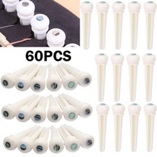 60PCS Guitar Bone Pin String Peg Bridge Abalone shell Luthier nut saddle New