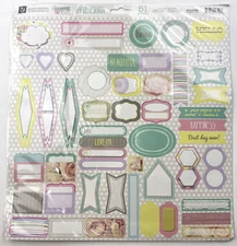 Prima Marketing Hello Pastel Journaling Spot Stickers Scrapbooking 51pc NEW
