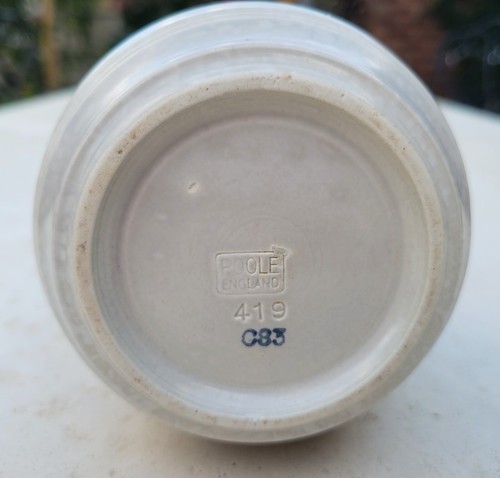 POOLE POTTERY TWIN TONE SPIRAL VASE SPECKLED LIGHT BEIGE GLAZE 419 C83 ENGLAND - Bild 7 von 7
