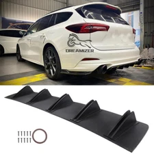 Black Rear 10 Lip Diffuser Lower Spoiler Splitter For Ford Focus MK3 ST Sedan