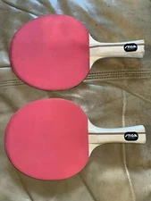 One Pair of Stiga Paddles. Table Tennis. 2 Two, Paddles-Red & Black
