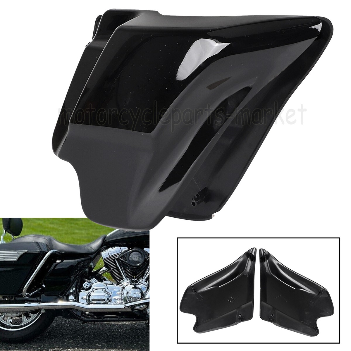 Vivid Black Side Covers For Harley Electra Street Glide Road King