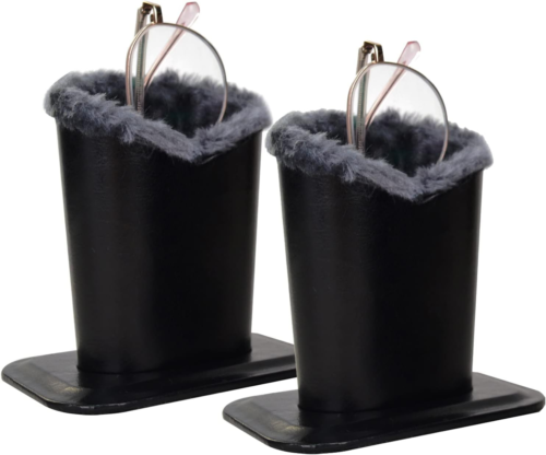 Pack of 2 Plush Lined Eyeglasses Holder Stands for Desks or Nightstands - Picture 11 of 12