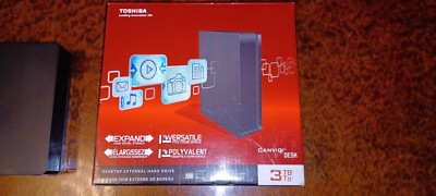 Toshiba Canvio Desk 3TB DeskTop External Hard Drive SuperFast Usb 3.0.