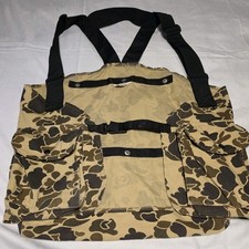 VTG 80s Clarkfield Outdoors Duck Camo Strap Hunting Vest L Made in USA
