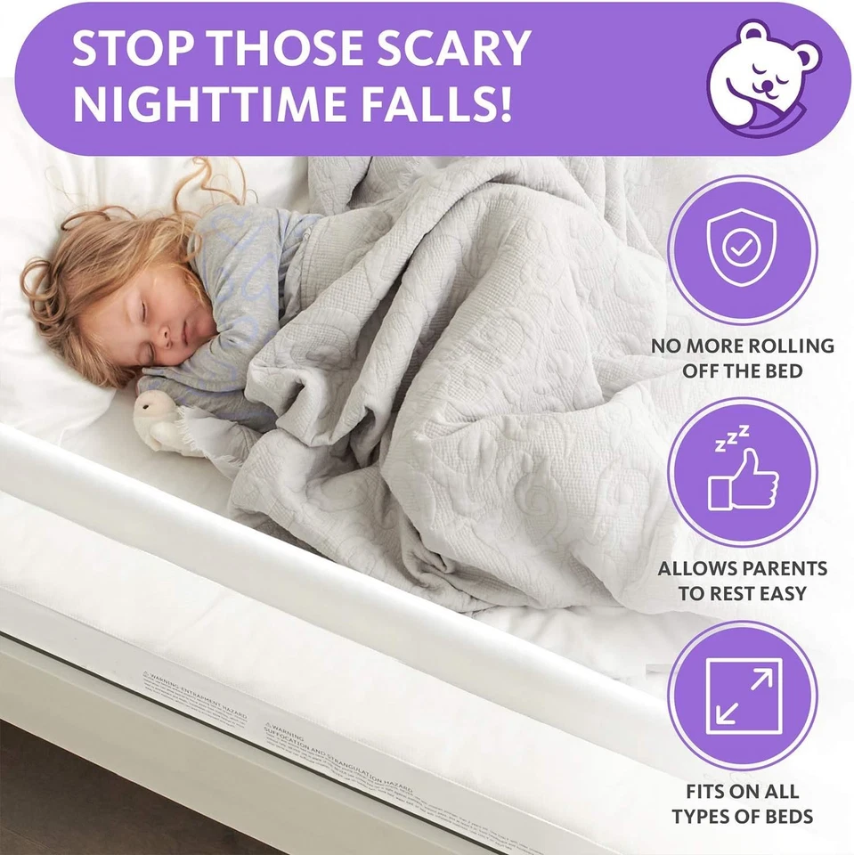 ComfyBumpy 59 pulgadas rieles de cama extra largos para niños pequeños - riel de cama de bebé 83 pulgadas completo Foto 3 de 3