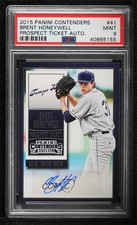 2015 Panini Contenders Prospect Ticket Brent Honeywell #41 PSA 9 MINT Auto tj0