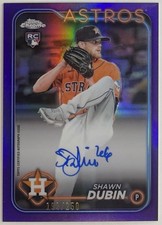 2024 Topps Chrome Update Shawn Dubin RC Auto Purple /250 Houston Astros #RA-SDU