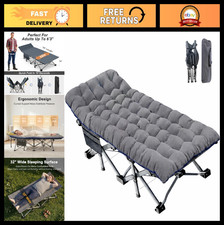 Oversized Camping Cot for Adults - 78" 32" Heavy Duty Folding Bed, 900LBS Capaci