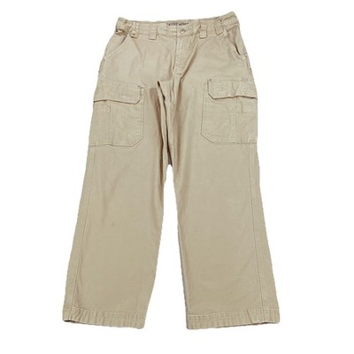 Duluth Trading Co Cargo Pants Mens 40x32 Beige Workwear Stretch Wide Leg Comfort