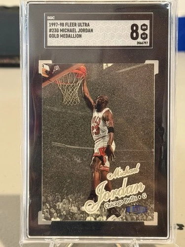 1997-98 Fleer Ultra Michael Jordan Gold Medallion #23G Bulls SGC 8 GOAT