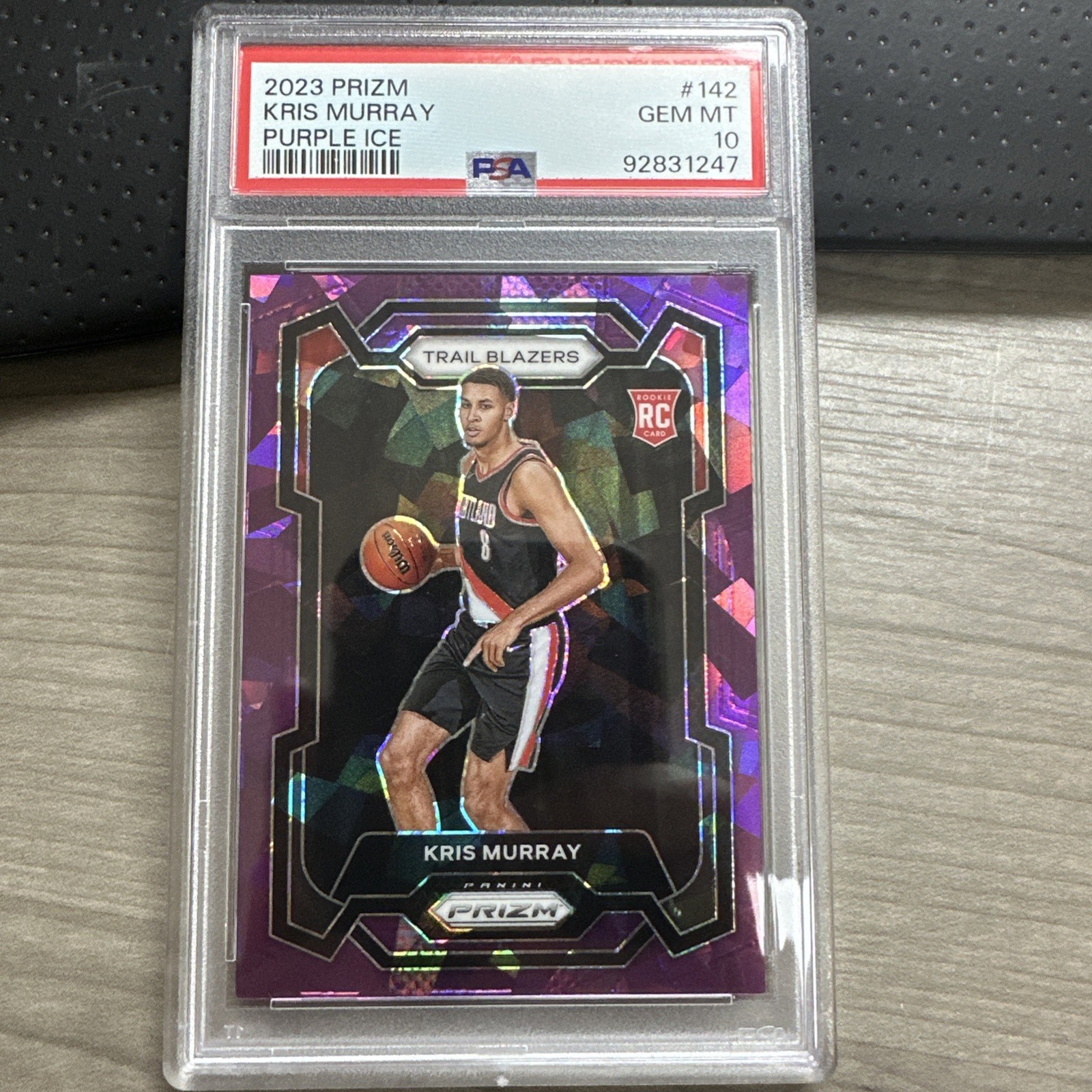 2023 Panini Prizm #142 Kris Murray Purple Ice Rookie Card RC /149 PSA 10