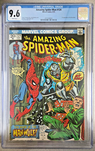 AMAZING SPIDER-MAN #124 - SEPTEMBER 1973 - CGC 9.6 NEAR MINT+ 1st "MAN-WOLF" KEY