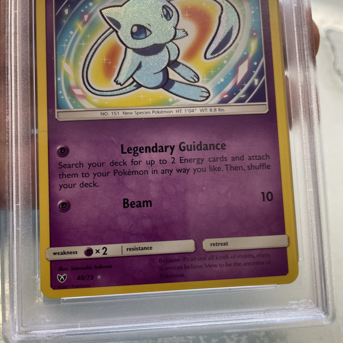PSA 9 Shining Mew Holo 40/73 Shining Legends Sun & Moon 2017