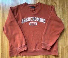 Vintage Y2K Abercrombie Fitch Men s S Orange Embroidered Crewneck Sweatshirt