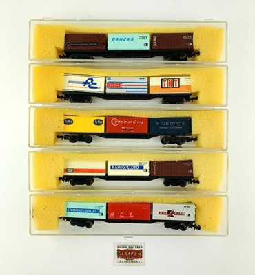 CT32 - LIMA N - LOT 5 FLATBED CARS WITH US CONTAINER LOAD
