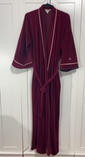 VINTAGE Christian Dior Lounge Wear Bathrobe Burgundy Maroon Velour Mens Medium