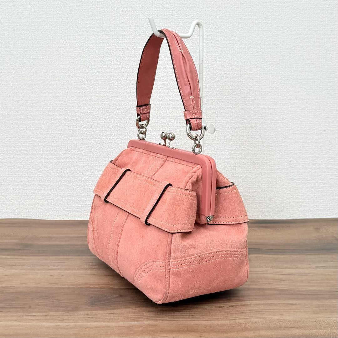 バッグ Coach Pink Suede Kiss Lock mini Bag Rare Rare Coach Pink Suede Kiss Lock Mini Bag | eBay
