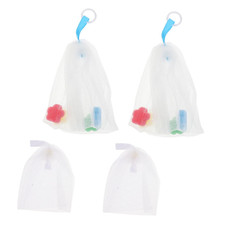 4Pcs Soap Foaming Net for Face Cleansing Mesh Bags with Hanging for Rich Bubble