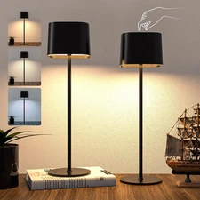 2Pack Cordless Table Lamp Rechargeable LED Touch Dimmable Wireless Bedside Light