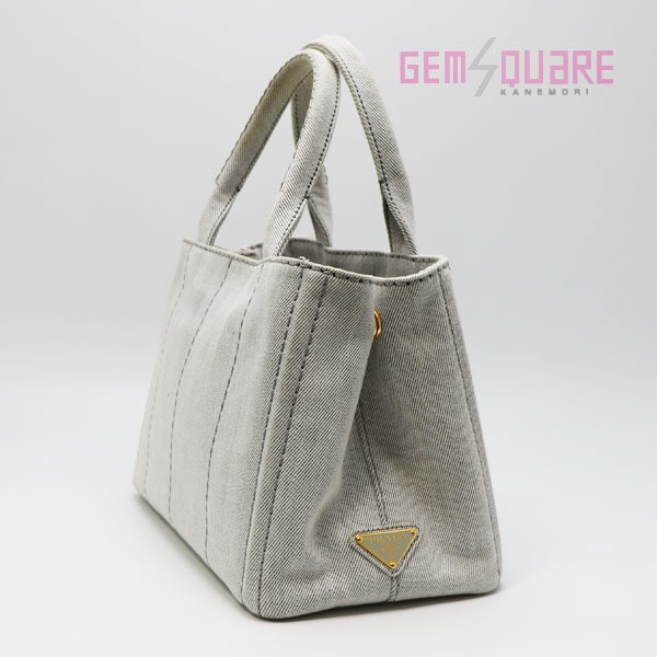PRADA Canapa Tote 2way Handbag Bianco Denim Excellent Condition 1BG439  Shop fro thumbnail 3