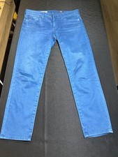 AG Adriano Goldschmied Women's Slim Jeans Blue Denim Button Zip 5-Pocket Cropped