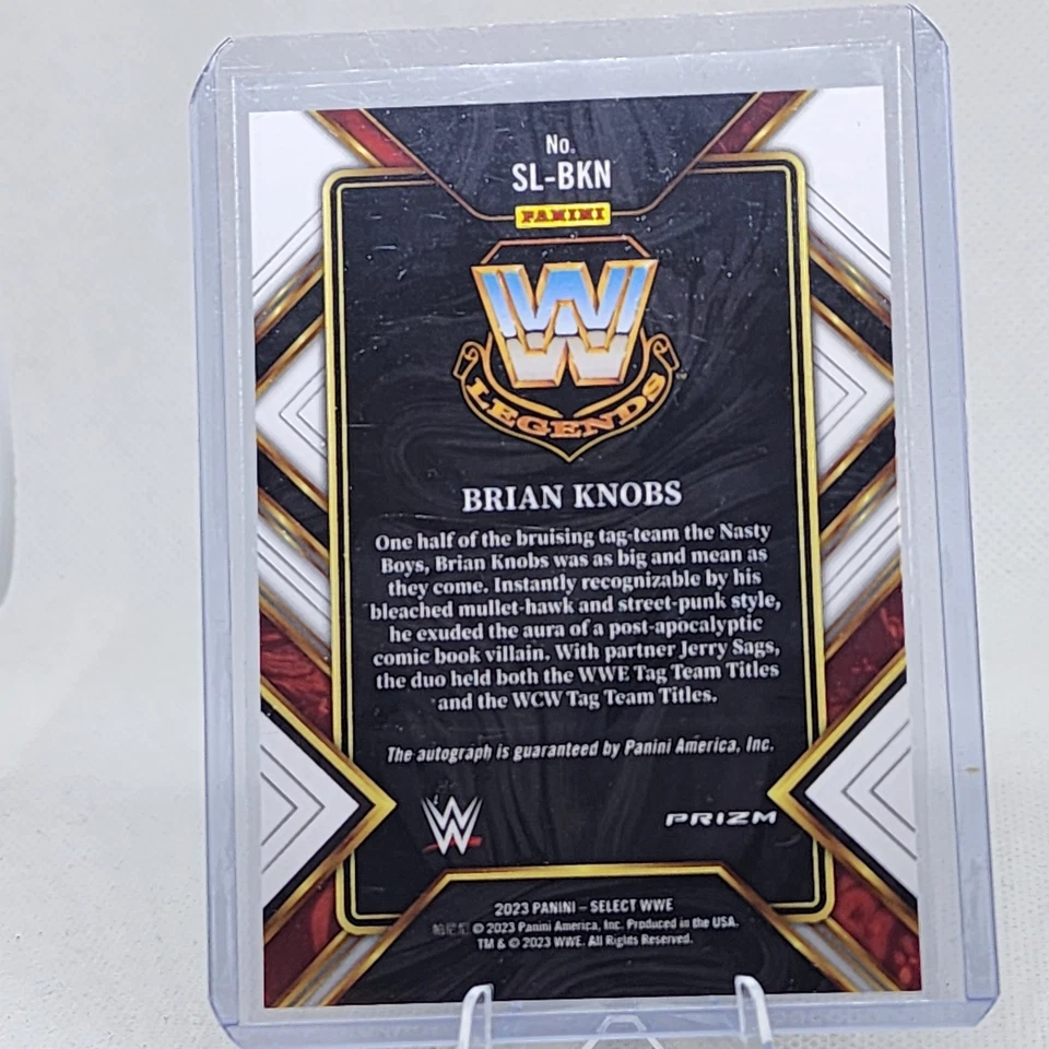 2023 Panini Select WWE Brian Knobs Auto Signature Selections Prizm Legends Flash - Image 2 of 4