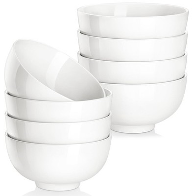 MALACASA Small White Ceramic Bowls Set of 8, 14 OZ 14OZ (8PCS ),